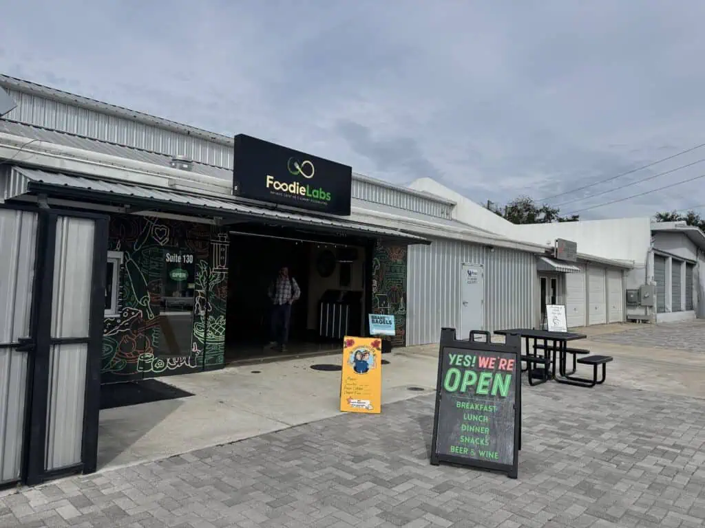 The exterior of a food hall