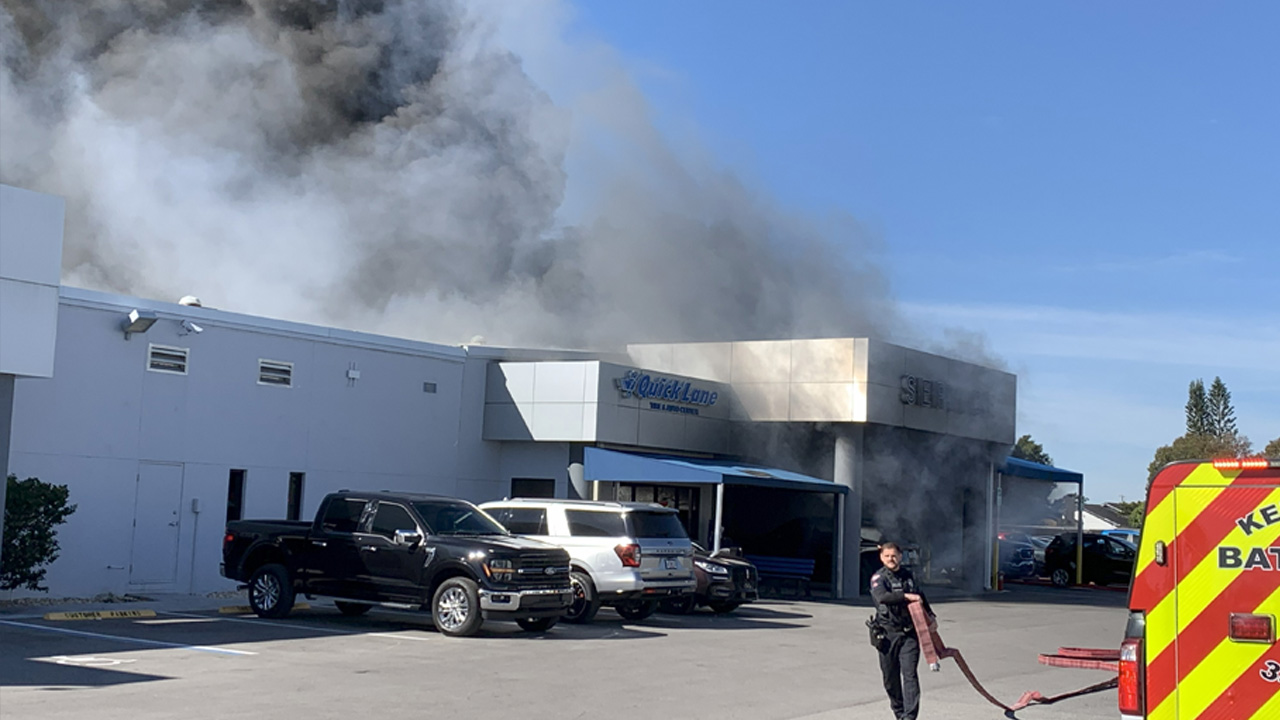Fire rips through Ford dealership in Winter Haven