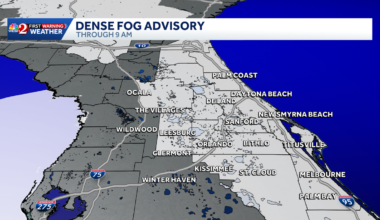 Dense Fog Advisories issued across Central Florida