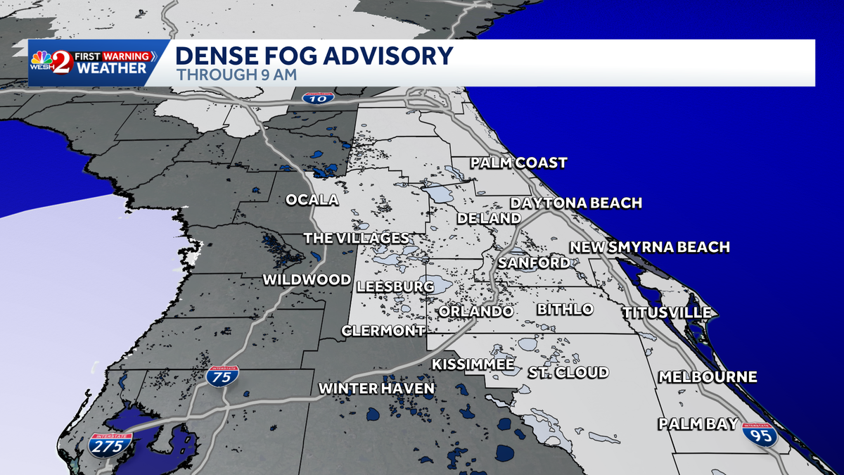 Dense Fog Advisories issued across Central Florida