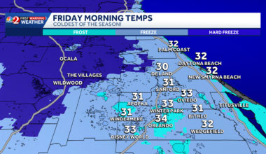Coldest temps in 4 years to arrive in Central Florida