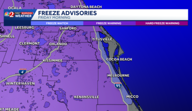 Powerful freeze rolling through Central Florida