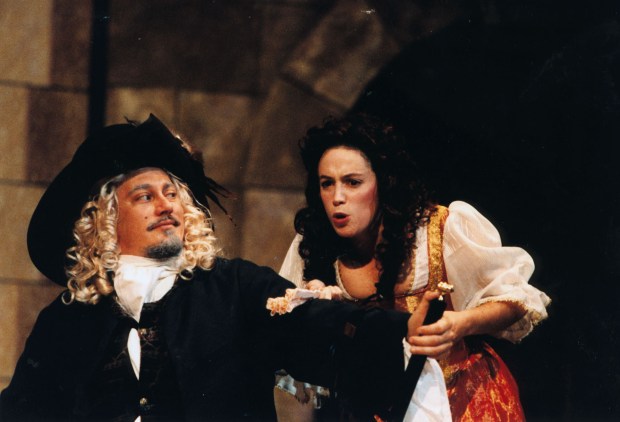 Jim Helsinger played Arnolphe opposite Suzanne O'Donnell as Agnes in a 1996 production of "School for Wives" for the Pennsylvania Shakespeare Festival (Courtesy Lee Butz/Orlando Sentinel file)