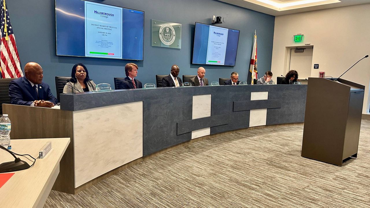 Hillsborough College's six-member board of trustees held a meeting Tuesday to hear from the Tampa Bay Rays and gave its unanimous support to the plan of a new baseball stadium on the site. (Spectrum News/Josh Rojas