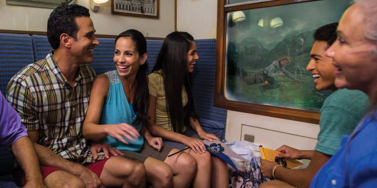 Guests ride the Hogwarts Express