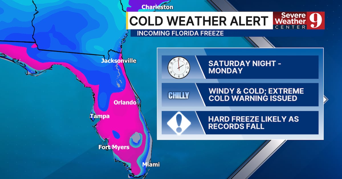 Wind, freeze, and extreme cold warnings blanket Central Florida – WFTV