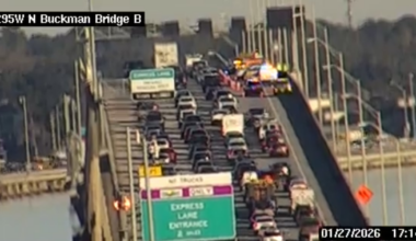 Crash with injuries slowing traffic on the Buckman Bridge, authorities say – Action News Jax