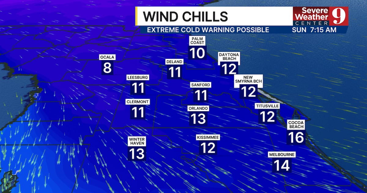 Historic cold snap possible as Nor’Easter nears Florida
