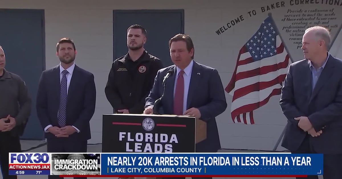 Governor Ron DeSantis provides update on state’s immigration enforcement effort at Deportation Depot – Action News Jax