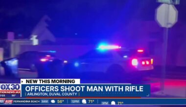 Man in garage holding rifle shot by Jacksonville officers at Arlington home – Action News Jax