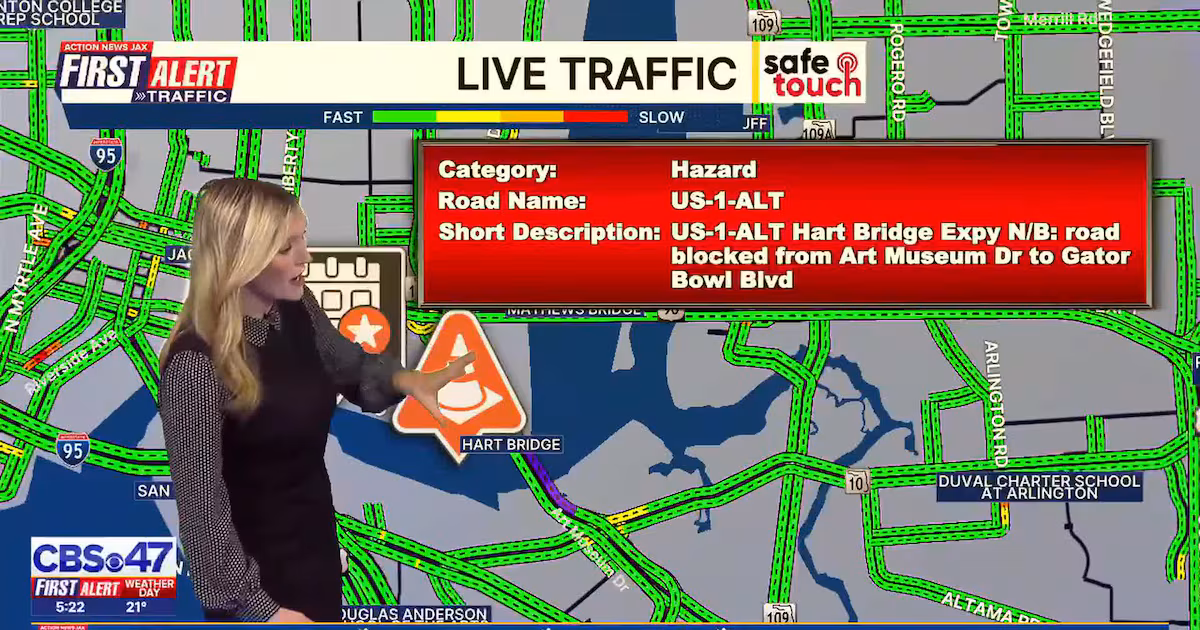 Crash with injuries closes westbound lanes on Hart Bridge – Action News Jax