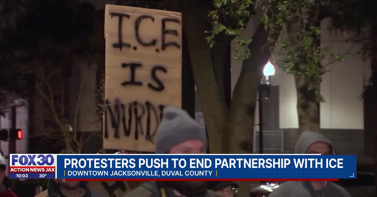 Jacksonville protestors demand local law enforcement to end agreements with ICE – Action News Jax