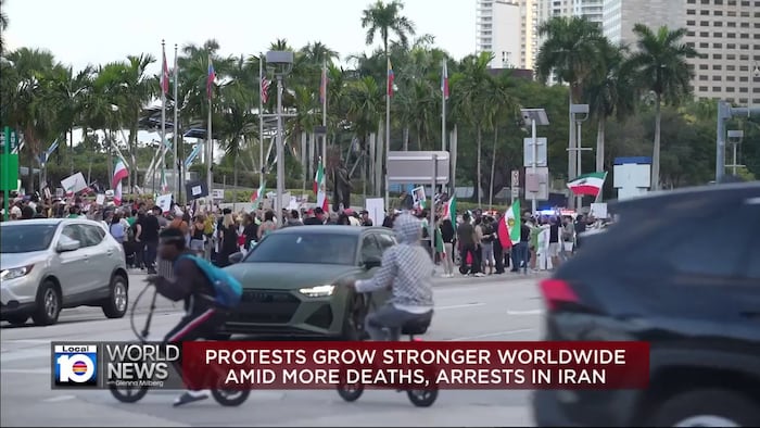 Iranians in Miami voice support for protests in Iran