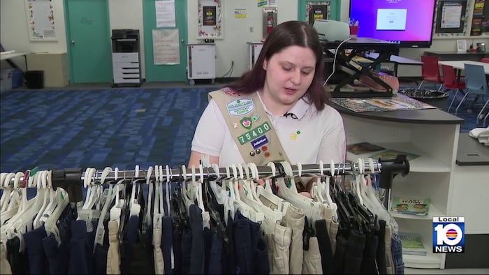 Broward Girl Scout eases back-to-school costs with free uniform closet
