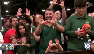 Canes fans show out for Hurricanes pep rally at Playoff Fan Central in Miami Beach