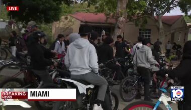 Large group gathers for ‘Bikes Up, Guns Down’ ride