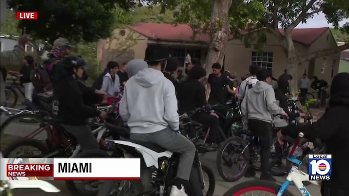 Large group gathers for ‘Bikes Up, Guns Down’ ride