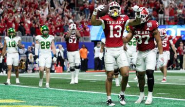 Indiana routs Oregon in Peach Bowl, earns date with Miami in CFP National Championship