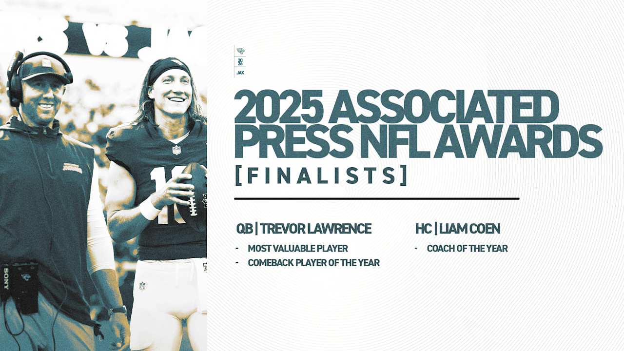 Jaguars QB Trevor Lawrence and HC Liam Coen Named Finalists for the 2025 Associated Press NFL Awards
