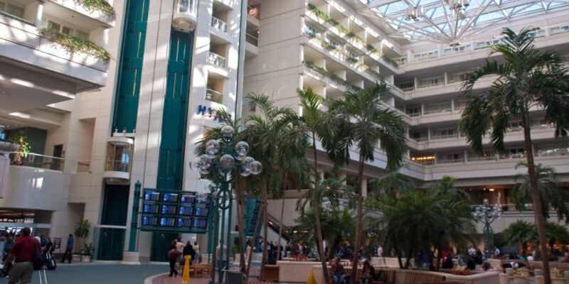 The atrium at Orlando International Airport.