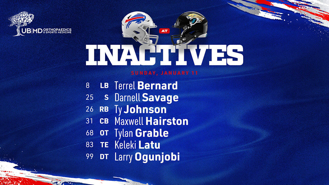 Buffalo Bills inactives vs. Jaguars