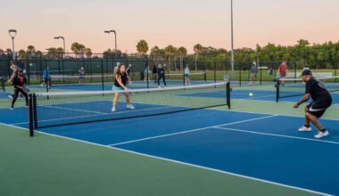 People playing pickleball