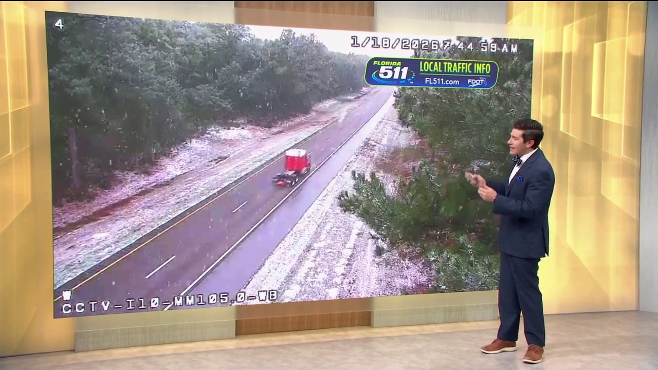 Video: Snow falling in northern Florida