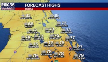 Orlando weather: Cold front brings breezy showers today, colder week ahead