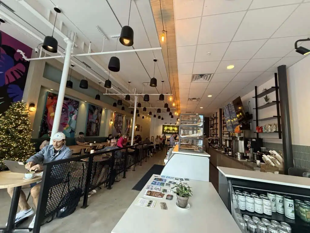 The interior of a casual eatery