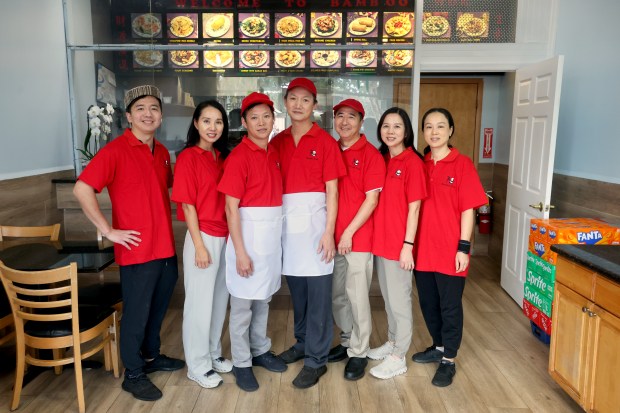 Steven, Cynthia, Louis, Lin, Ping, Tina, and Joyce Liu at the Bamboo Wok in Coconut Creek on Tuesday, January 6, 2026. The Best of South Florida Dining series winner for Chinese takeout is Bamboo Wok with locations in Boca Raton, Boynton Beach and Coconut Creek. (Mike Stocker/South Florida Sun Sentinel)