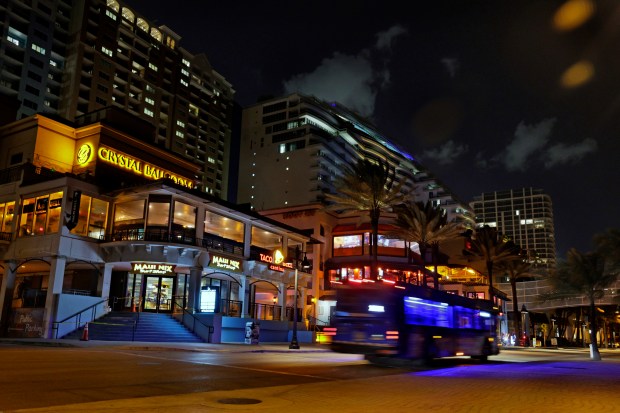 Beach Place, shown on Tuesday night, was the scene of a fatal shooting in Fort Lauderdale on New Year's Eve. A separate shooting downtown on Dec. 28 left five people wounded. Commissioners are now considering new safety measures for the city's entertainment districts. (Mike Stocker/South Florida Sun Sentinel)