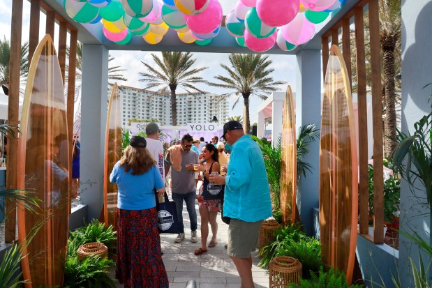 People gather at the Grand Tasting for Visit Lauderdale Food and Wine Festival at Las Olas Oceanside Park. The 2026 edition will take place on Jan. 24. (Mike Stocker/South Florida Sun Sentinel)