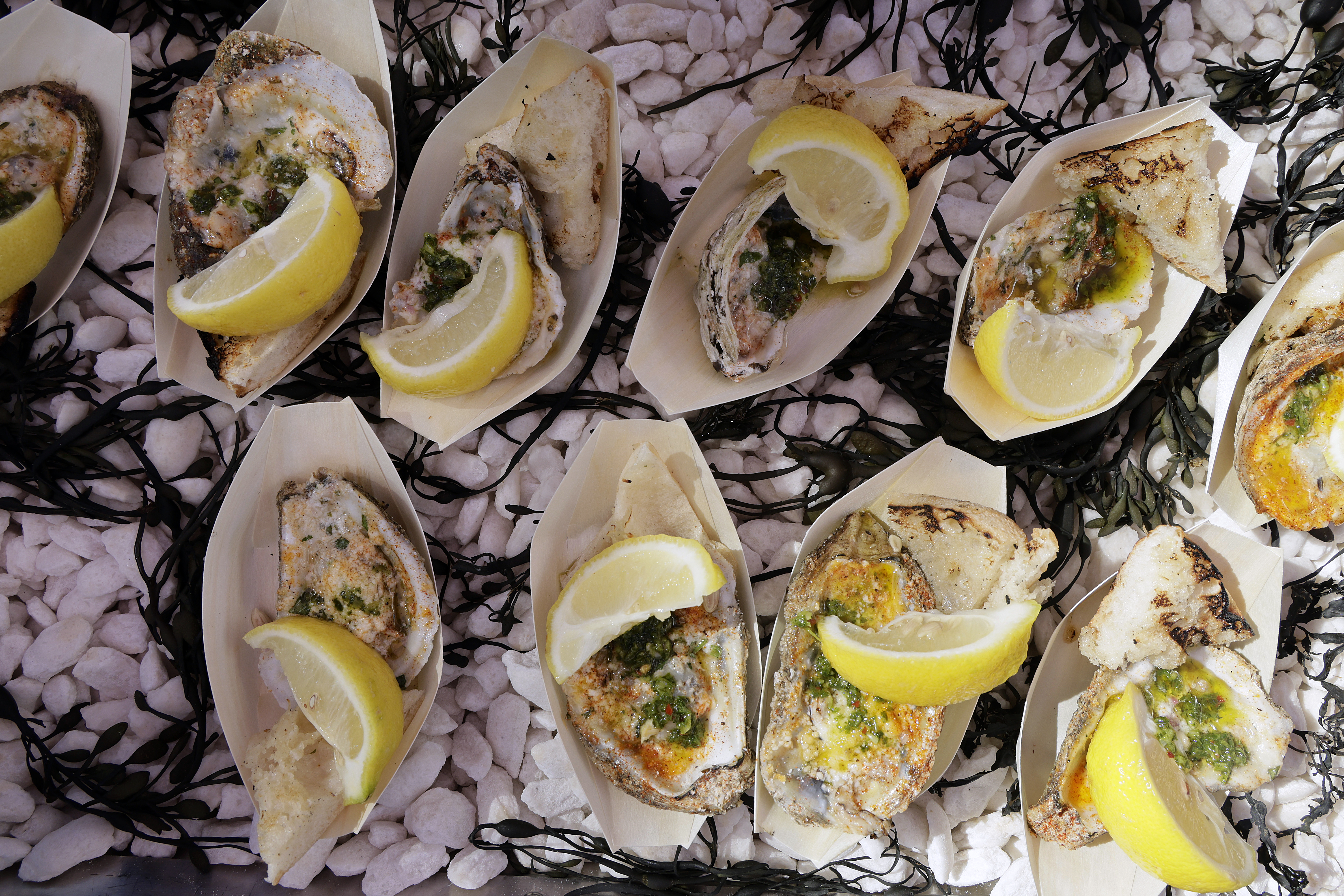 Roasted oysters from Boatyard during the Visit Lauderdale Food and...