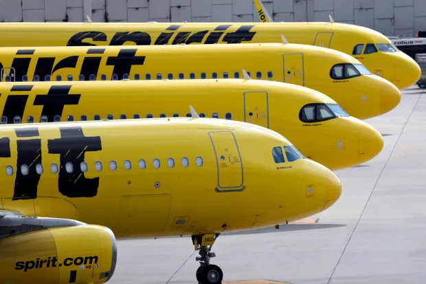 Spirit Airlines planes are shown at Terminal 4 at the Fort Lauderdale-Hollywood International Airport on Wednesday, Jan. 14, 2026. (Amy Beth Bennett / Sun Sentinel)