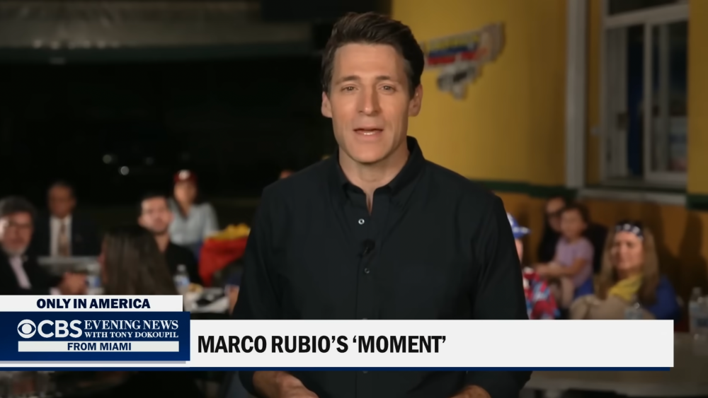 Tony Dokoupil Salutes Marco Rubio, Cries Over Miami on CBS Evening News