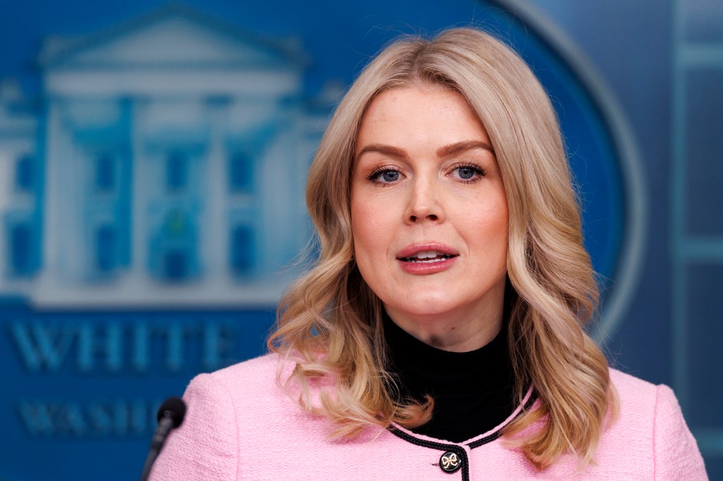 Karoline Leavitt at a White House press briefing.