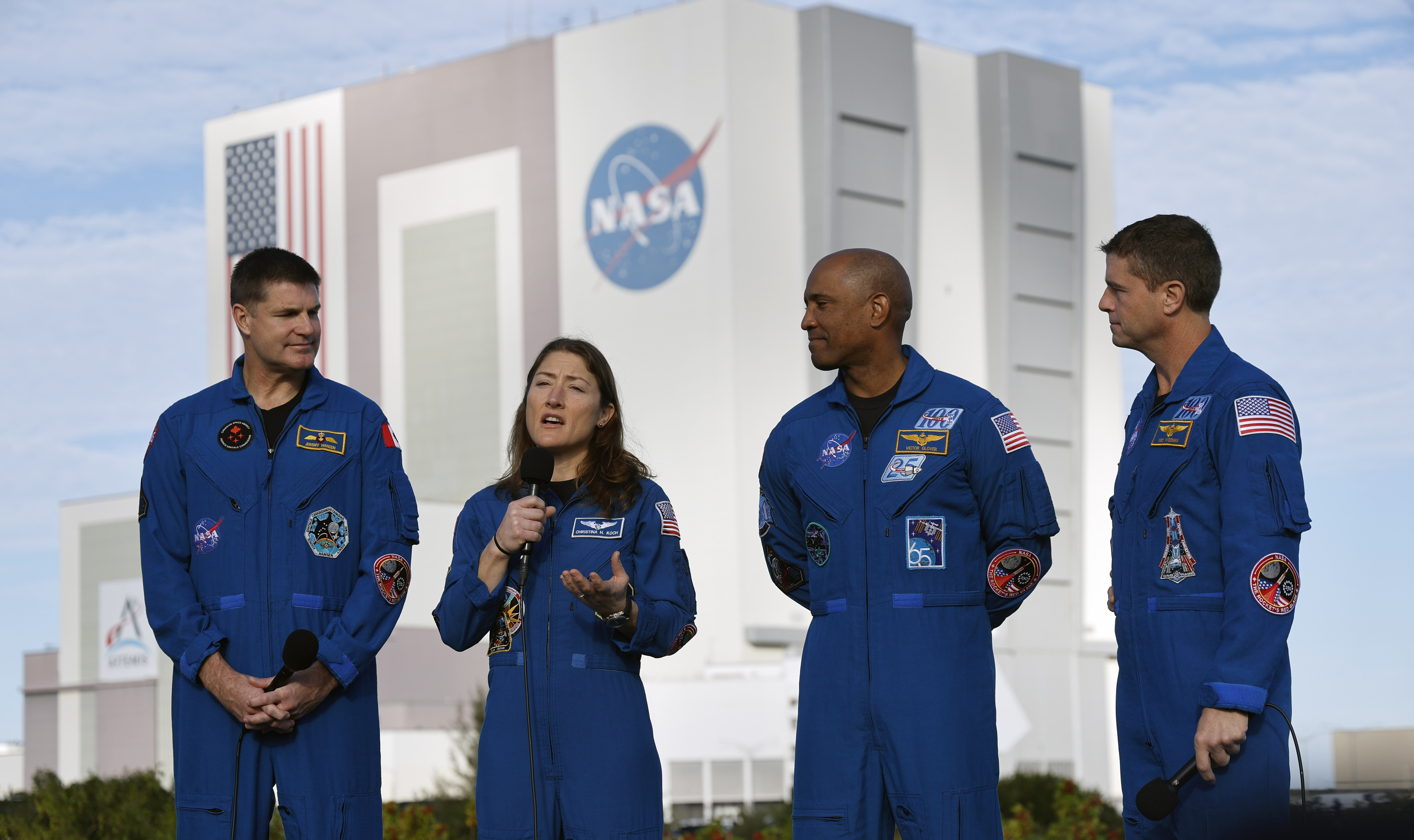 Left to Right, Artemis II crew: Jeremy Hansen, mission specialist,...