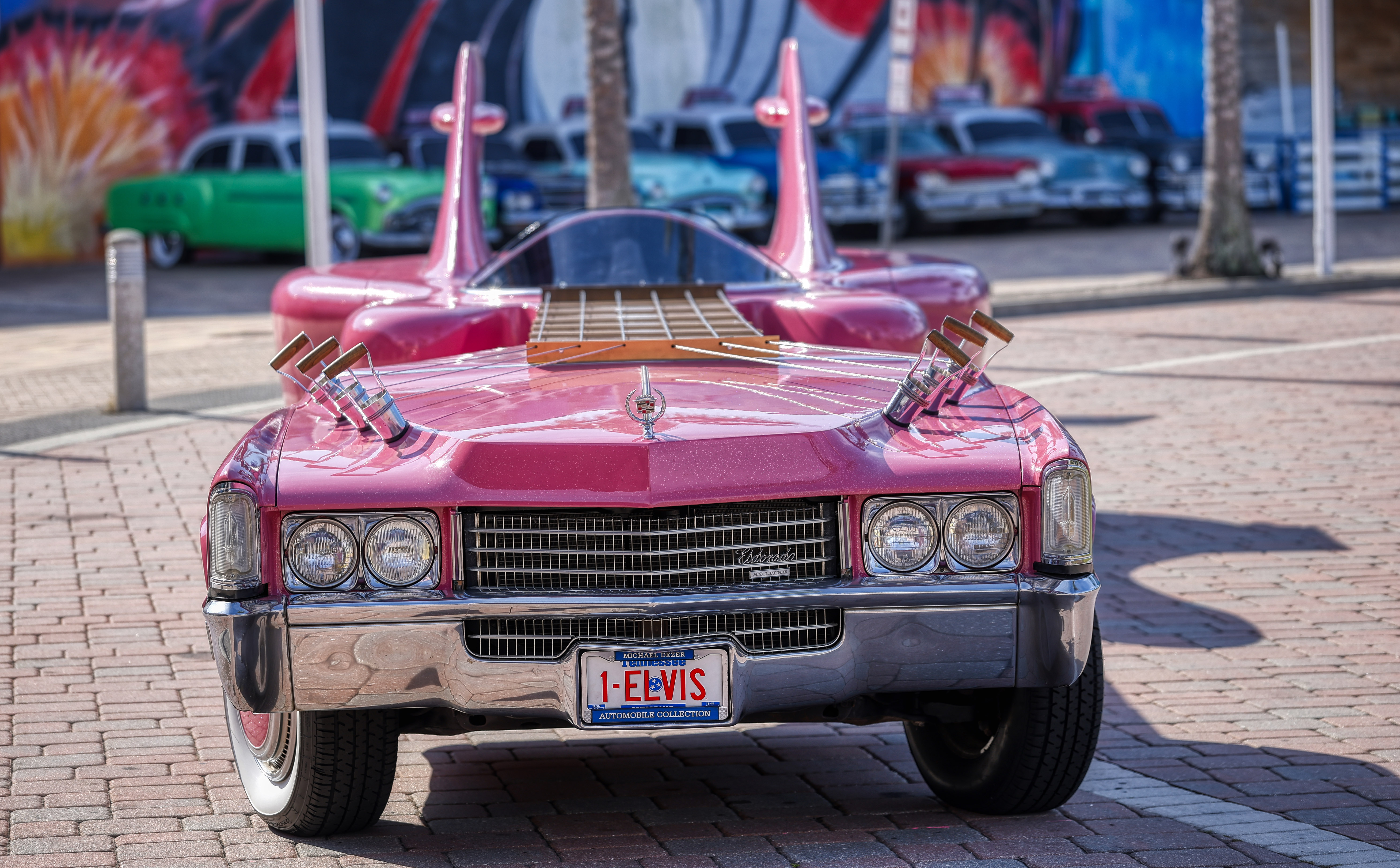 Media preview of the restored Elvis guitar-shaped car that is on display in the Orlando Auto Museum at Dezerland Park on Thursday. (Ricardo Ramirez Buxeda/Orlando Sentinel)