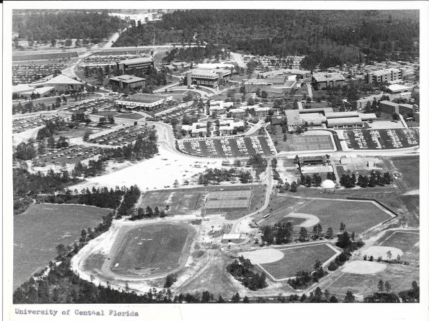 Aerial view of the University of Central Florida in March 1982, looking north from when the athletics fields were then located on the south side of the campus. (Sentinel file)