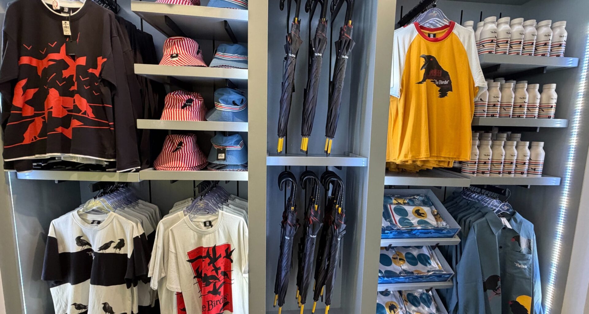 A variety of merchandise themed to the horror classic The Birds is now available at Universal Studios Florida.