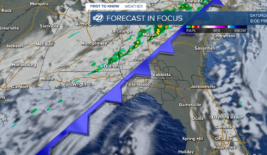 Overnight showers leading to cooler temperatures
