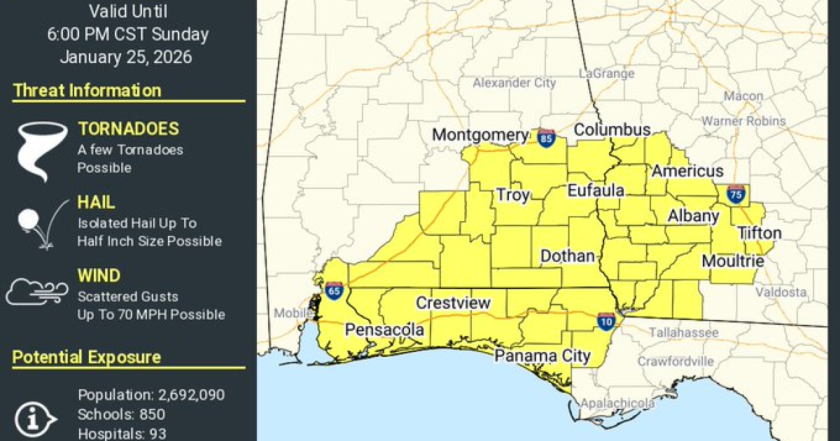 Tornado Watch issued for parts of Southwest Georgia