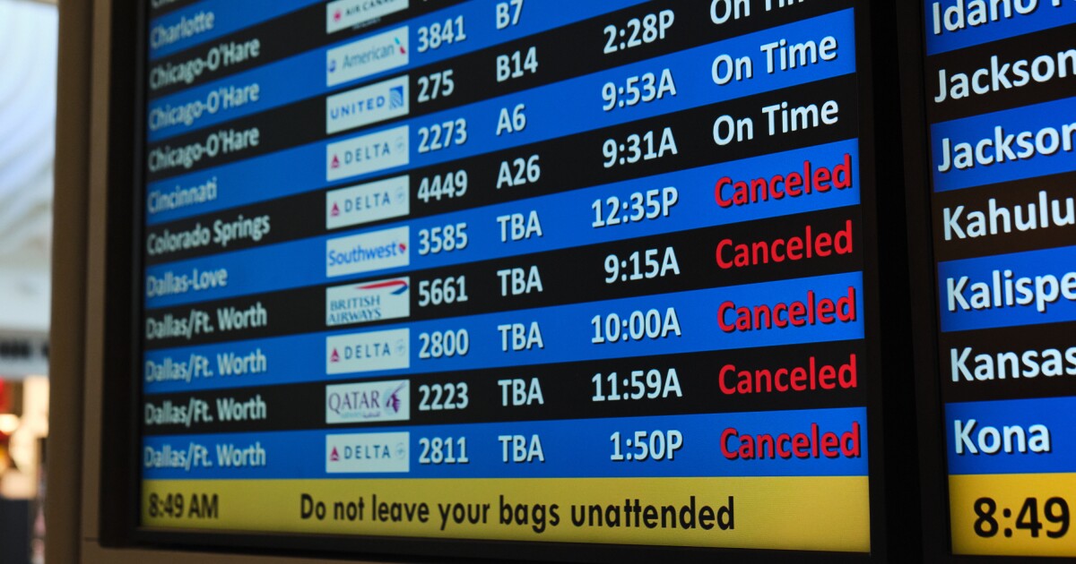 Flights cancelled in Tallahassee as Winter Storm Fern hits the South