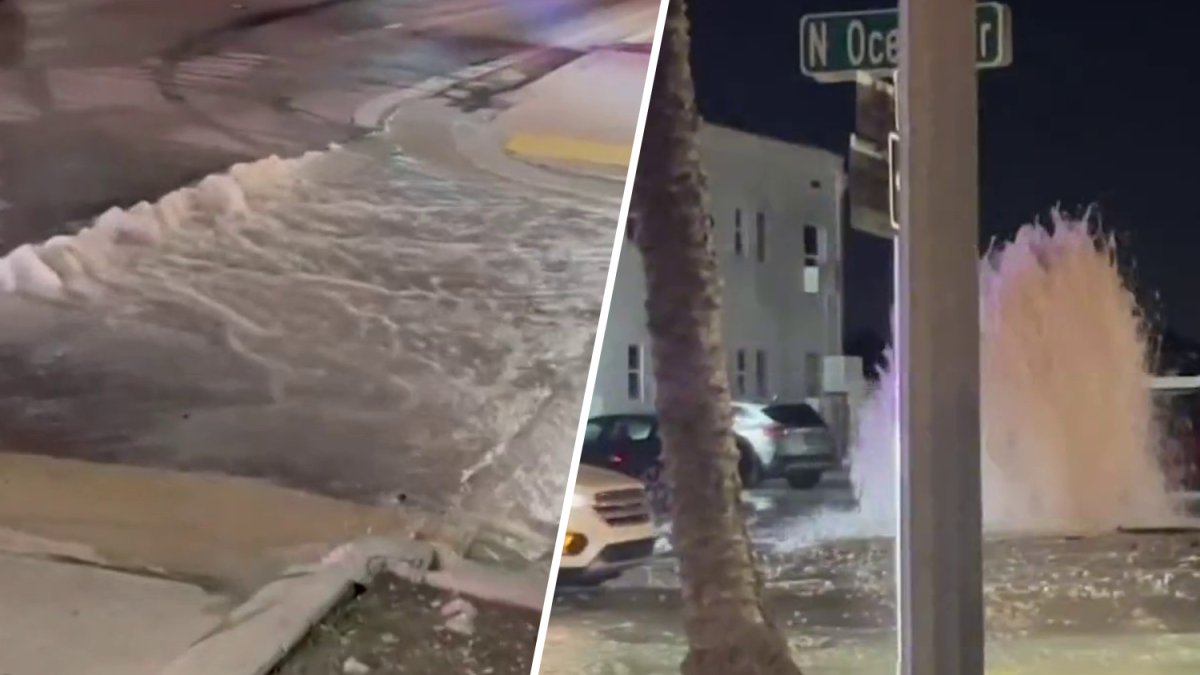 Video shows massive water main break that left neighbors without water in Hollywood – NBC 6 South Florida
