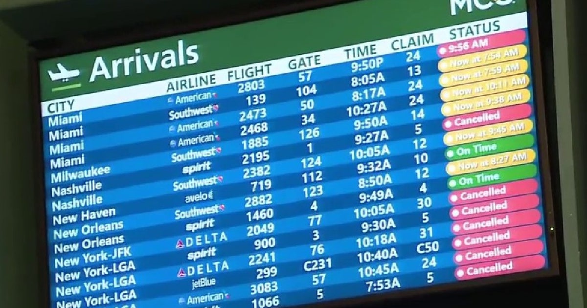 Winter storm: More than 100 flights canceled at Orlando International Airport