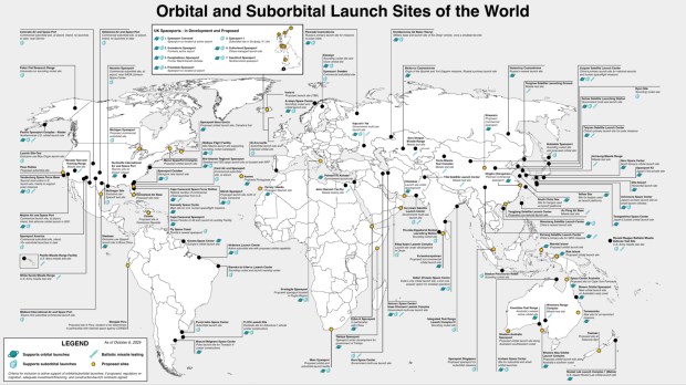 Orbital and suborbital launch sites around the world. (Courtesy/GSA Spaceport Summit)