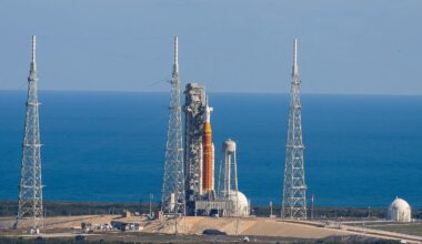 "NASA’s Artemis II SLS (Space Launch System) rocket with the Orion spacecraft atop a mobile launcher is seen at Launch Complex 39B, Thursday, Jan. 29, 2026, at NASA’s Kennedy Space Center in Florida. (NASA)
