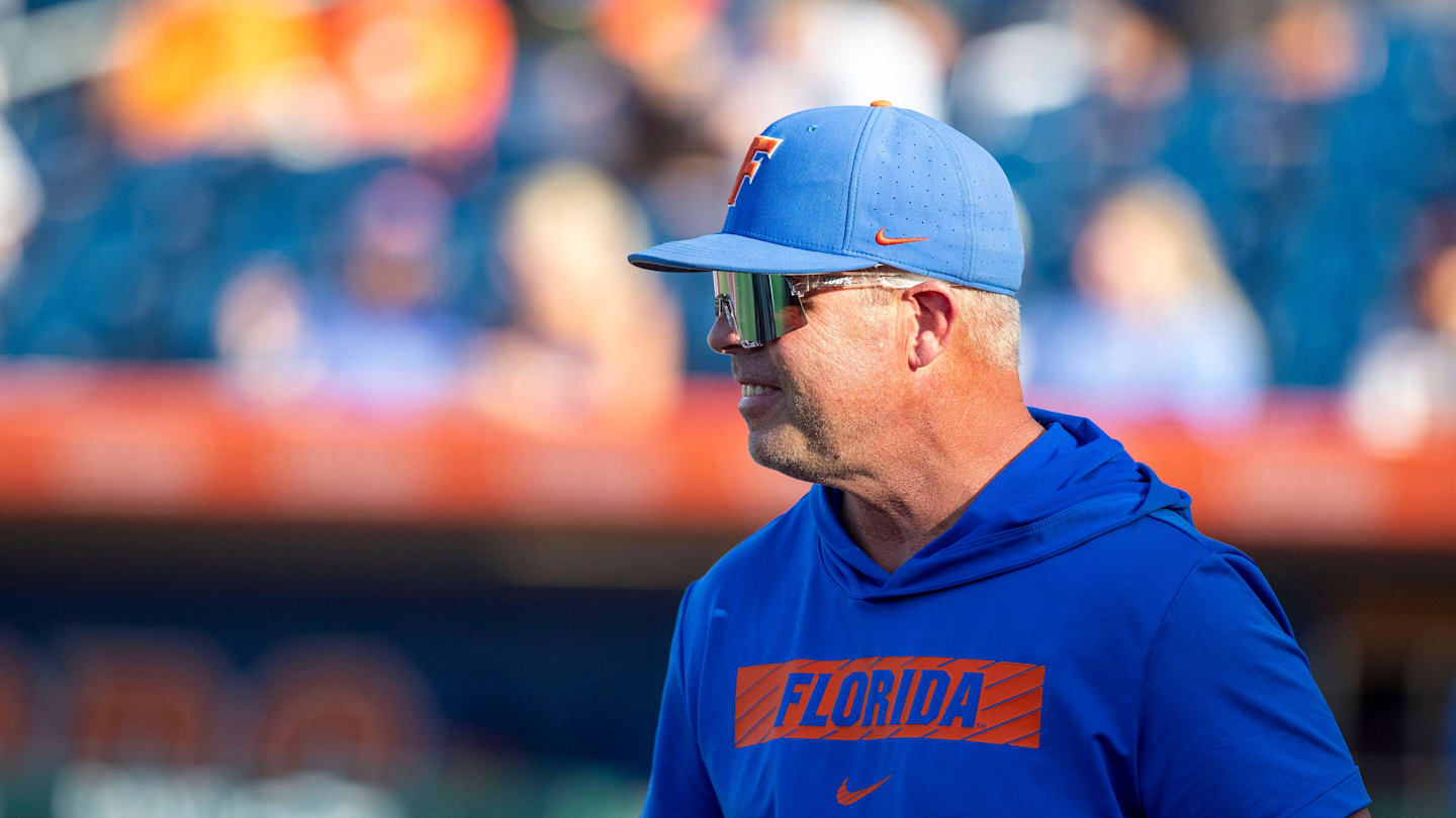 Florida head coach Kevin OÕSullivan Condron Family Ballpark in Gainesville, Florida. [Cyndi Chambers/ Gainesville Sun] 2025