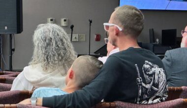 This son and father are Malachi and Michael Gerke. Malachi attends Cross Bayou, and the family was visibly emotional after the vote and left the meeting. (Spectrum Bay News 9/Sarah Blazonis)