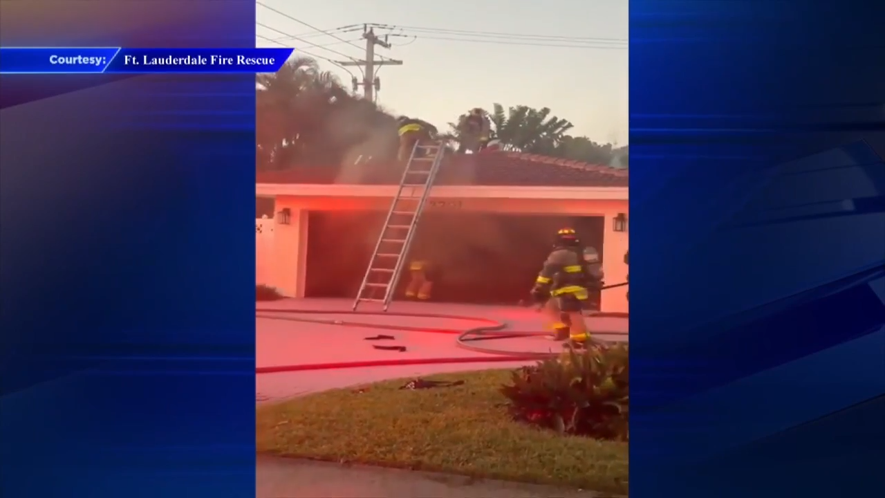 Crews extinguish house fire in Fort Lauderdale; no injuries reported - WSVN 7News | Miami News, Weather, Sports